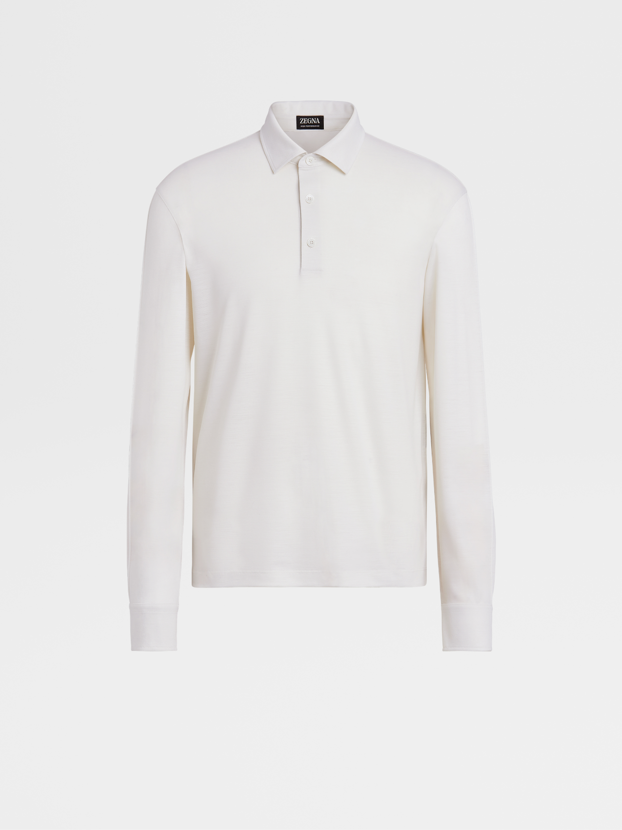 白色 High Performance™ 长袖 Polo 衫